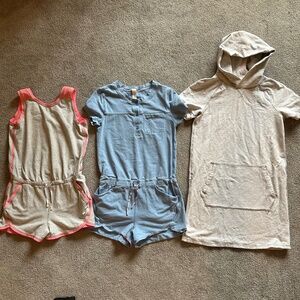 Ivivva size 10 lot of two rompers and one dress